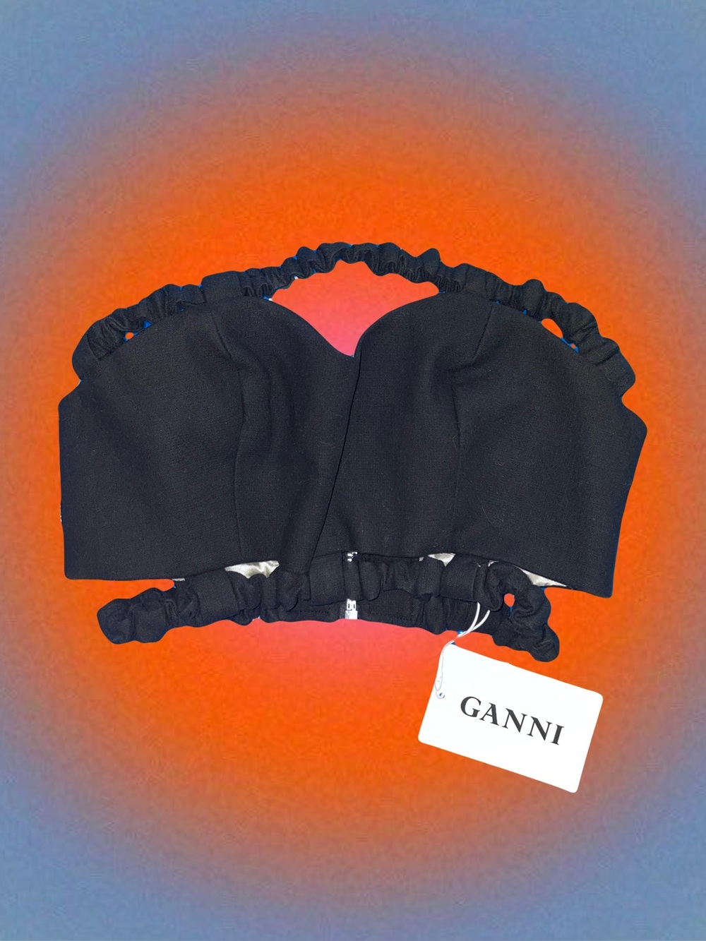 Black Ganni bandou top